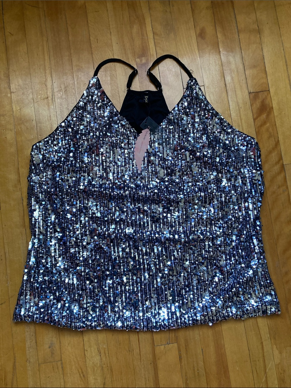 NEW Silver Sequin V-Neck Cami